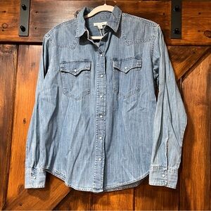 New Free Assembly Boyfriend Western button down top